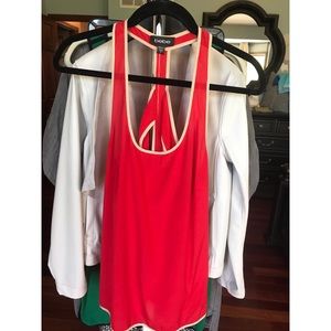 Red & Gold bebe Top
